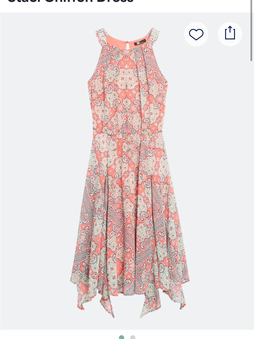 Kut from the Kloth Coral Paisley Halter Dress 8petite Stitch Fix